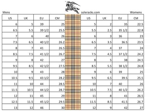 burberry shoe size chart.